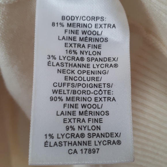 Banana Republic Extra Fine Merino Cream Sweater - Picture 3 of 4